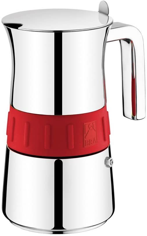 Bra Elegance Italian Espresso Machine for 10 Cups Red - Coffee Maker