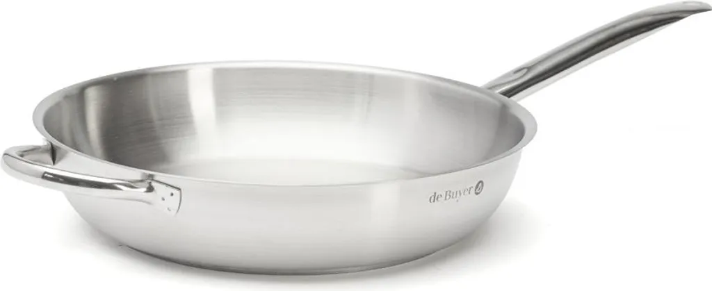 De Buyer stainless steel frying pan Ø20cm - PrimAppety professional quality for all types of cookers, including induction, ergonomic handle, dishwasher safe.