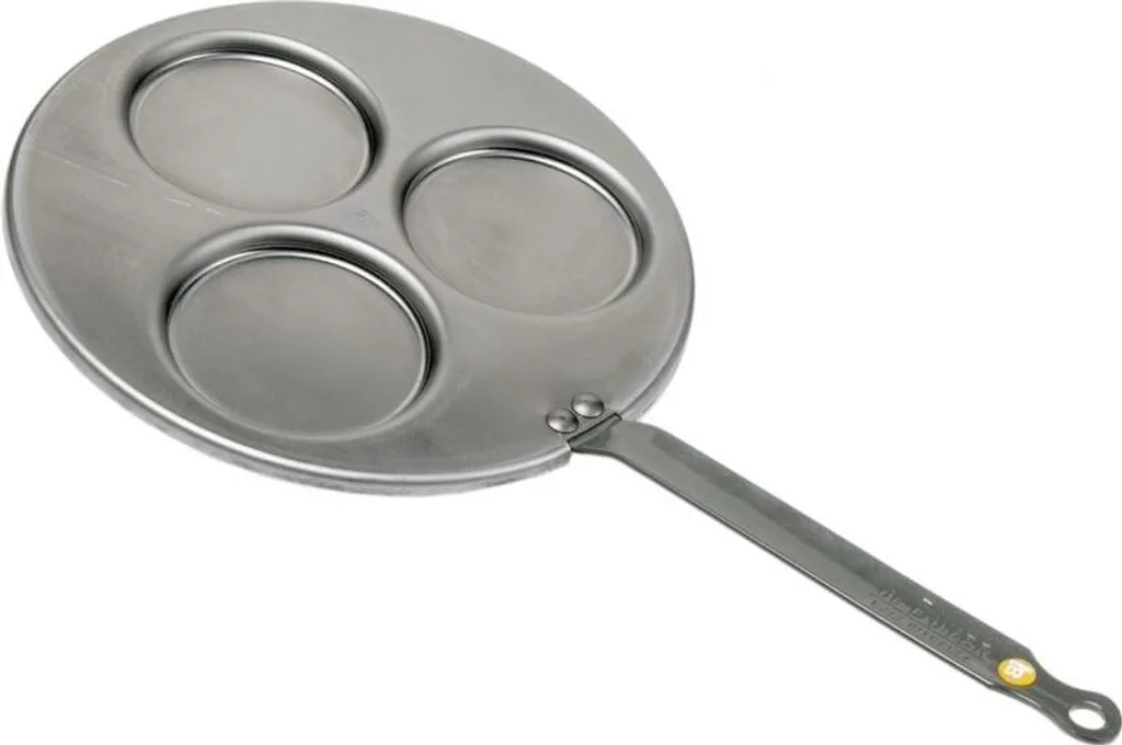 De Buyer Mineral B Element Blini Pan - Set of 3, Ø 10cm, for professional frying of blinis, pancakes and pasta