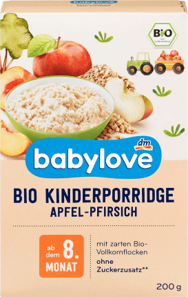 babylove Porridge apple & peach from the 8th month, 200 g