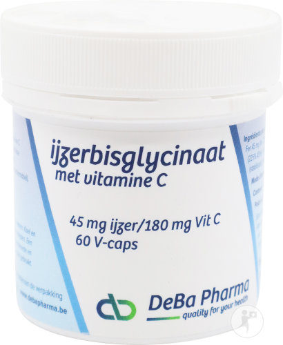 Deba Pharma Iron Bisglycinate + Vitamin C 60 Capsules