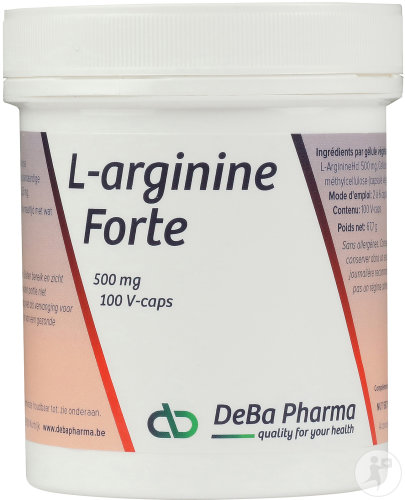 DeBa Pharma L-Arginine Forte 500mg 100 Vegetarian Capsules