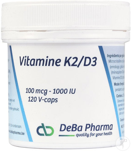Deba Vitamin K2/D3 100mcg/1000IU Dietary Supplement 120 Capsules