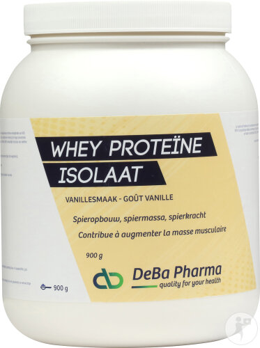 Deba Whey Protein Isolate Powder, Vanilla Flavor, 900g