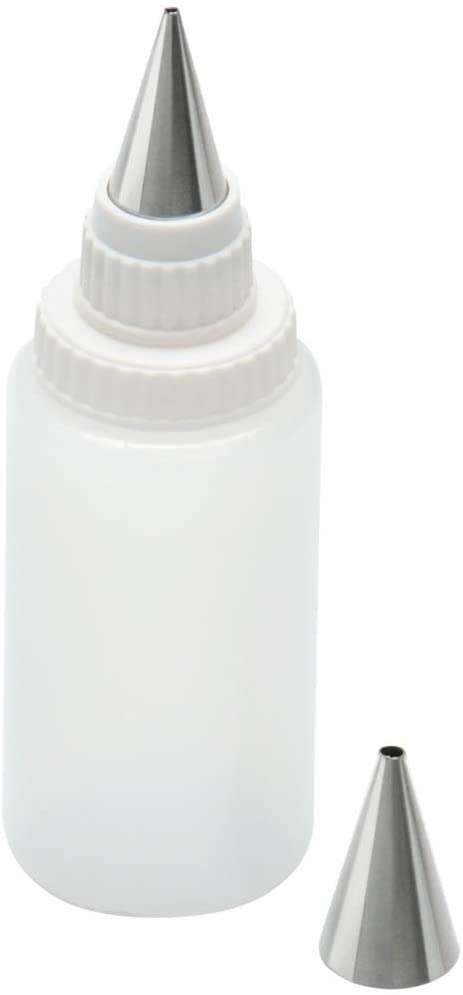 Kaiser Inspiration Decorating Pen, Set of 3 with 2 Stainless Steel Nozzles, Transparent Plastic Container 75 ml, Decorating Cakes, Cake Rim