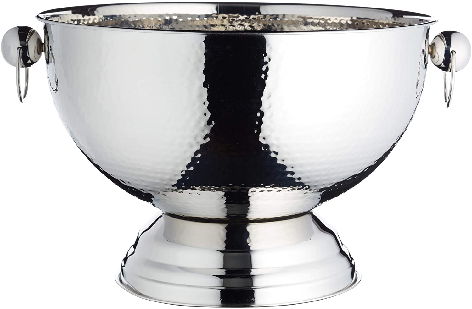 KitchenCraft BarCraft Ice Cube Tray, Champagne Cooler/Punch Bowl Metal Stylish Drinks Cooler for Cocktails, Wine, Beer and Alcohol-Free Drinks, 37 x 25 cm - Silver Stainless Steel
