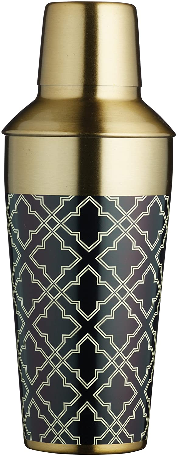 KitchenCraft Kitchen Craft Bar Craft Cocktail Shaker, 750 ml, Stainless Steel, Black/Gold, 12 x 17 x 22 cm