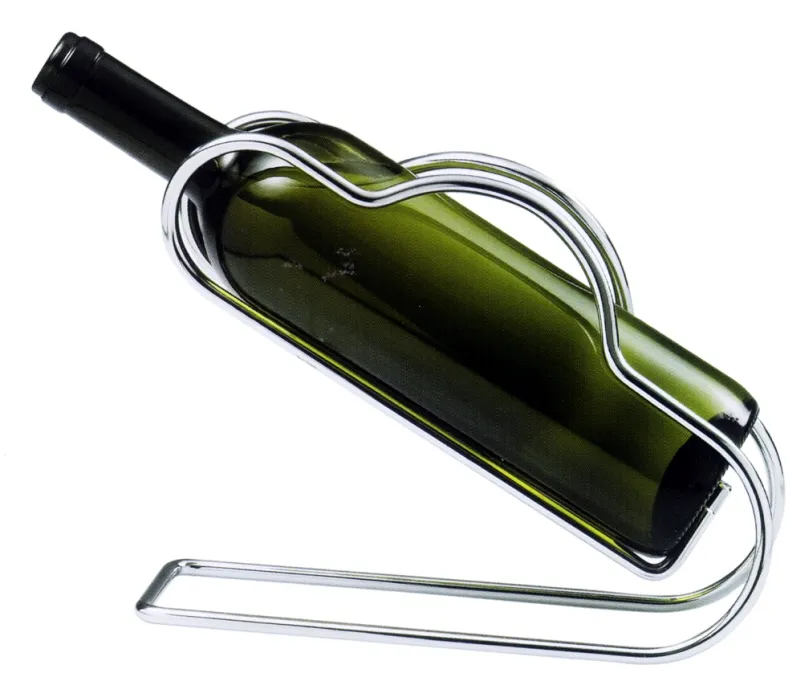 Decanting stand, chrome-plated steel wire, carrying strap, D: 10 cm, H: 19 cm, L: 25 cm