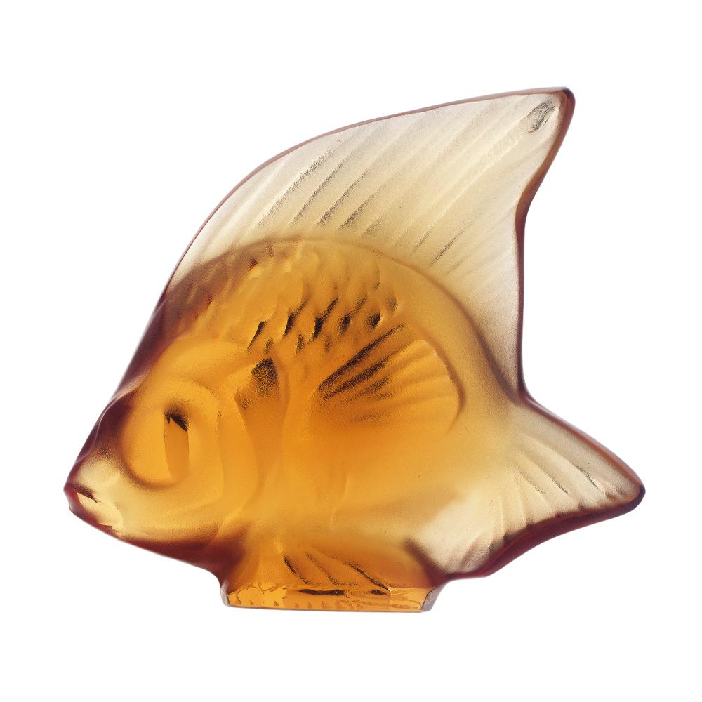Decorative fish, amber, by Lalique