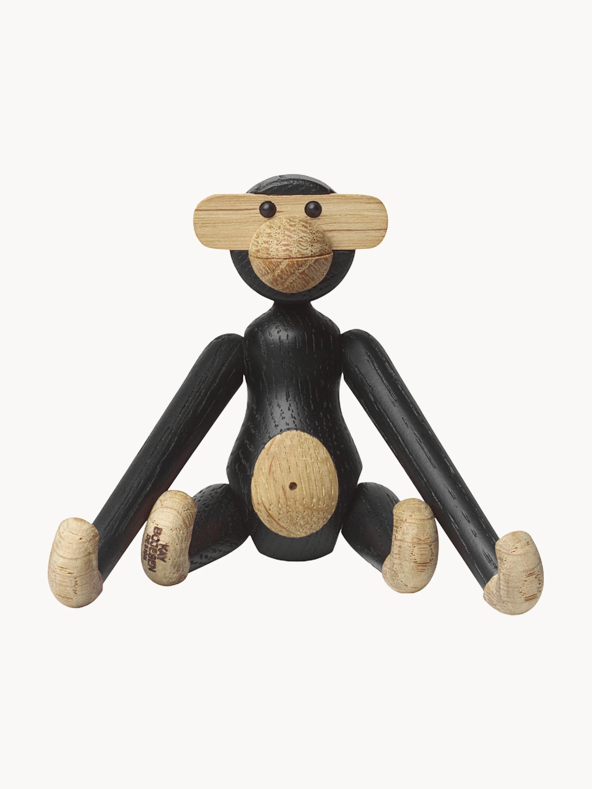 Kay Bojesen Decorative object Monkey Mini made of oak wood, Black, oak wood