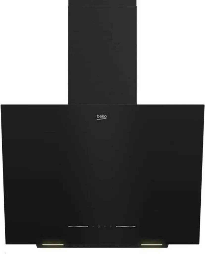 Decorative, angled extractor hood (60 cm), 408 m³/h, black Beko BHCA62442BBH