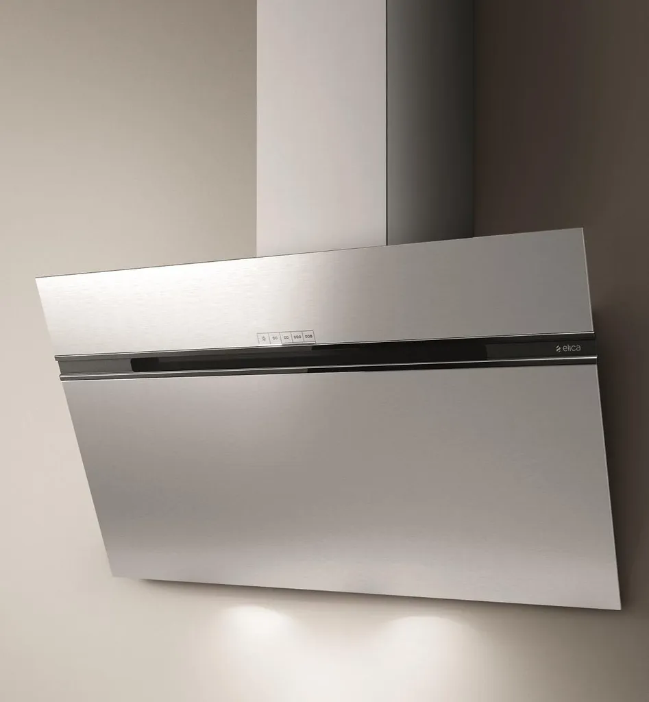 Decorative slanted extractor hood 90cm 735m3/h stainless steel Elica STRIPE IX/A/90/LX