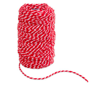 Decorative cord, 50 m, red/white