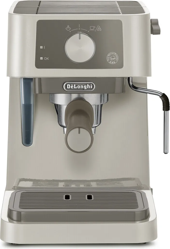 DeLonghi Stilosa EC235.CR, Manual Coffee Machine, Cappuccino System, Coffee Grounds or E.S.E. Capsules, 1 Liter Tank, 1100 W, Stainless Steel Boiler, 1100 W, Crema