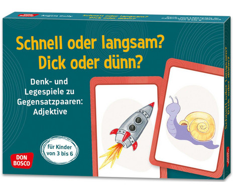 Thinking and matching game “Fast or slow? Thick or thin?”