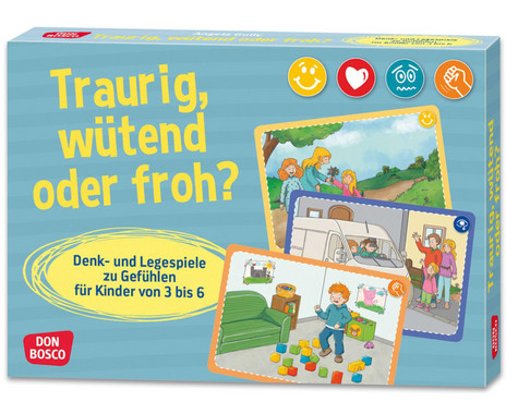 Thinking and matching game “Sad, angry or happy?”
