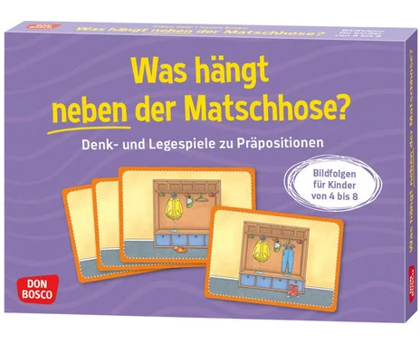 Thinking and matching game “What hangs next to the mud pants?”