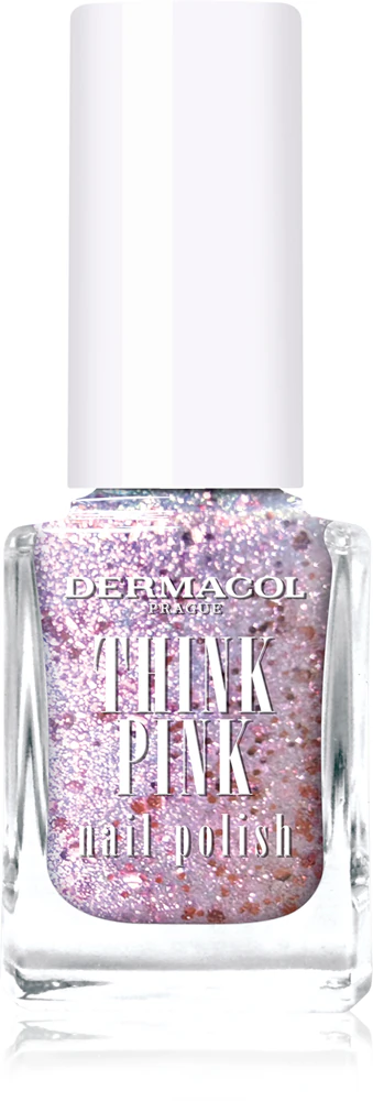 Dermacol Think Pink nail polish with glitter particles Farbton 01 12 ml