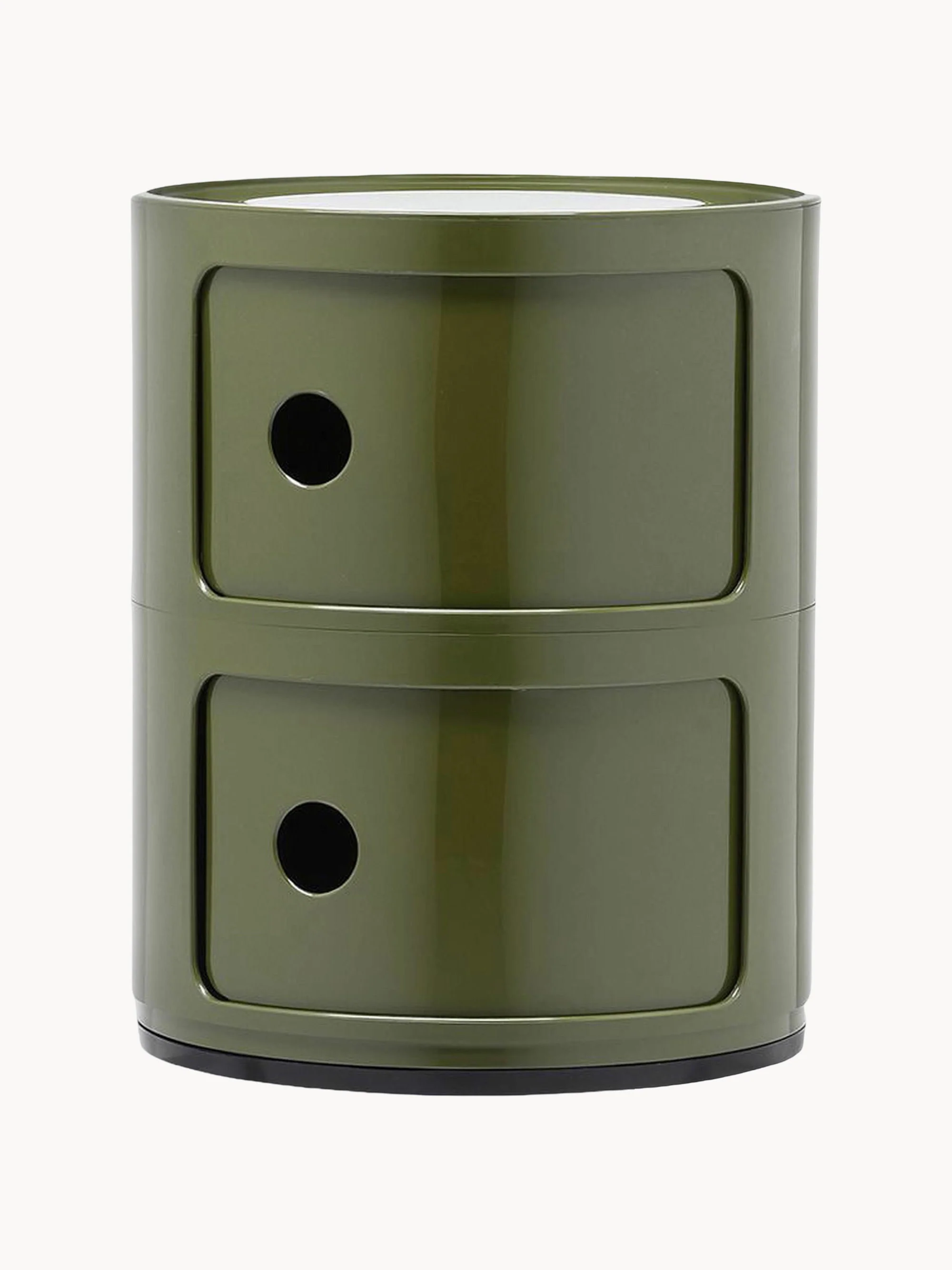 Kartell Modular Container Design, 2 Elements, H 40 cm, Olive green, glossy