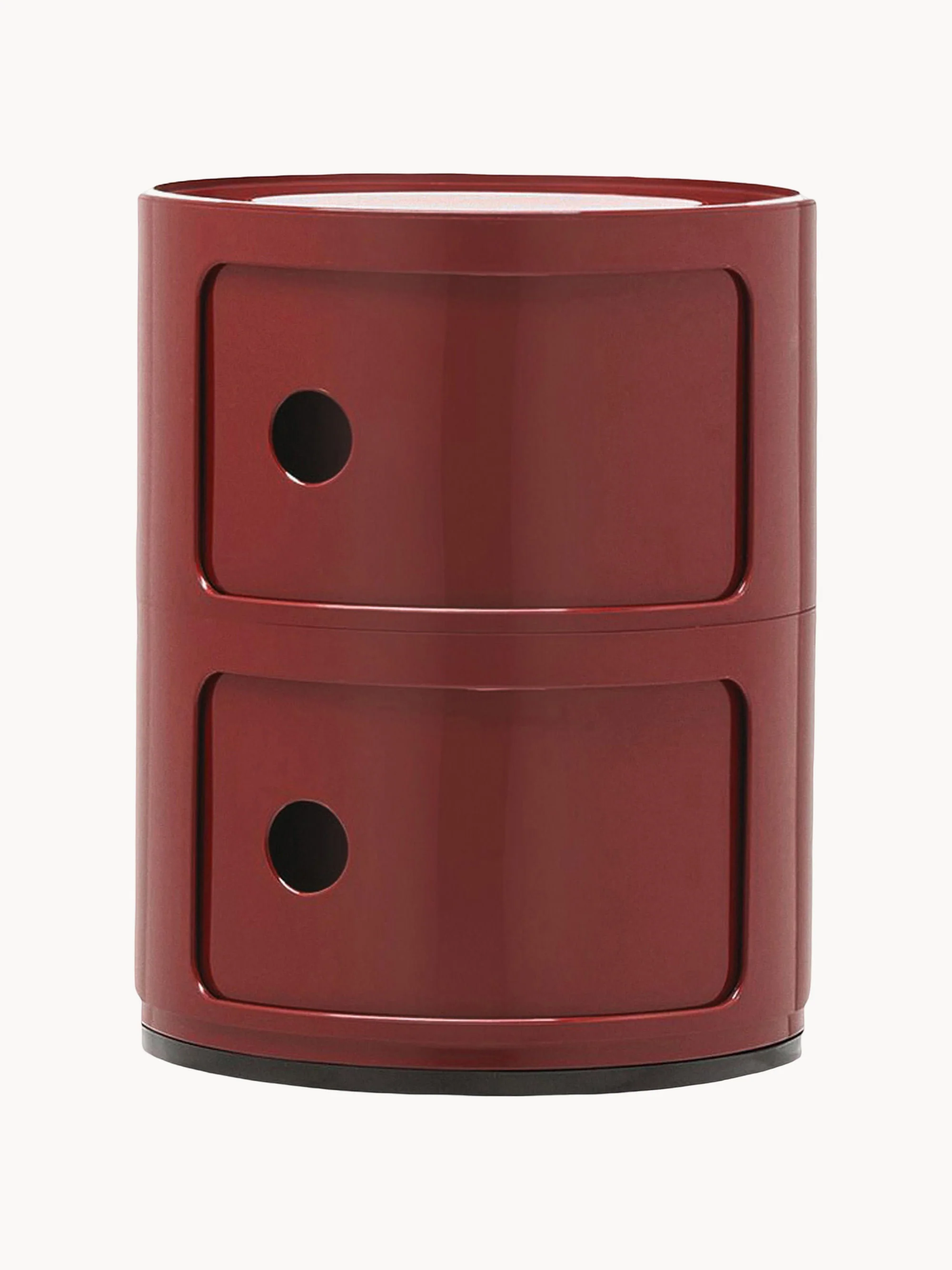 Kartell Modular Container Design, 2 Elements, H 40 cm, Burgundy red, glossy