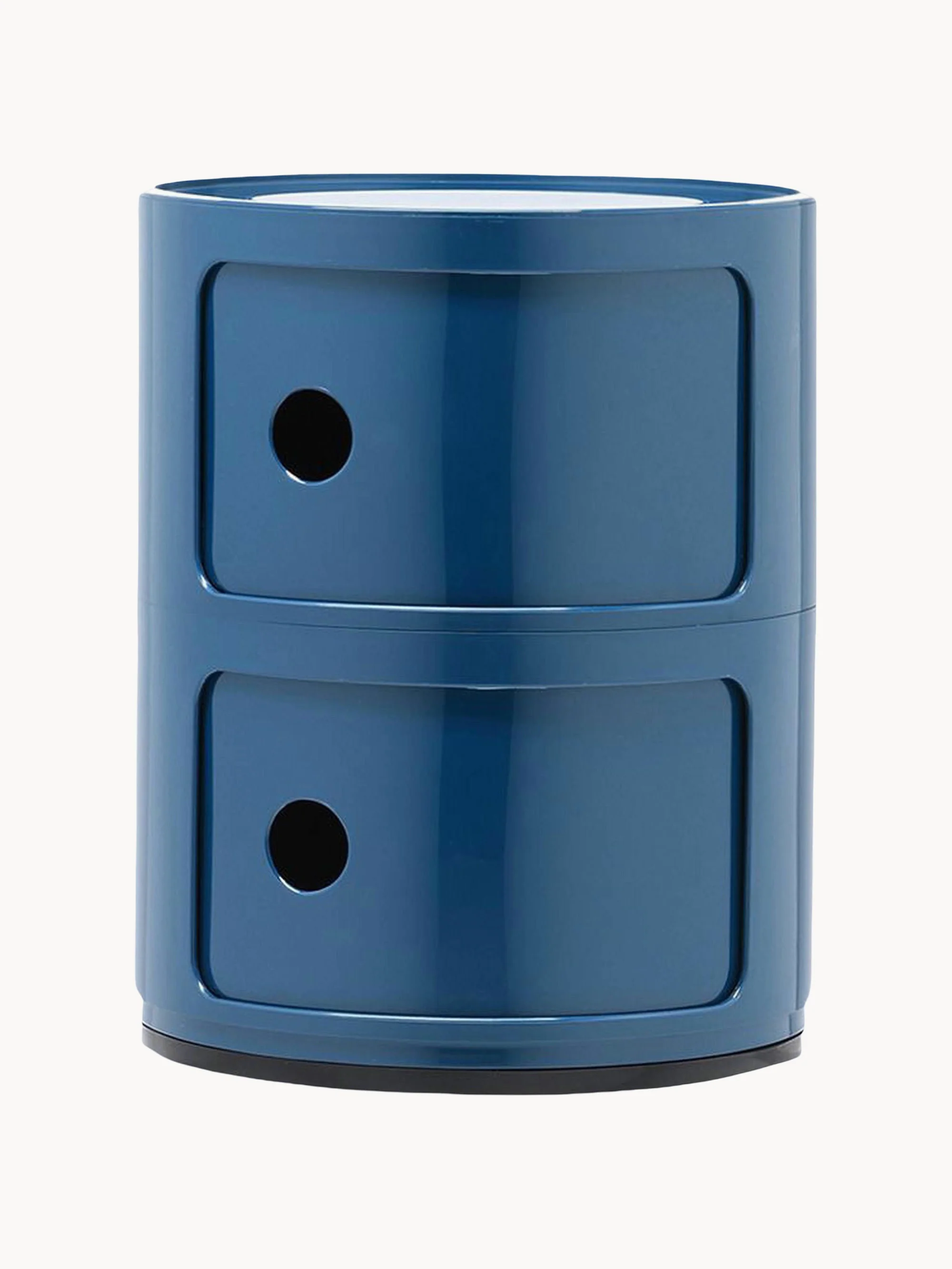 Kartell Modular Container Design, 2 Elements, H 40 cm, Grey-blue, glossy