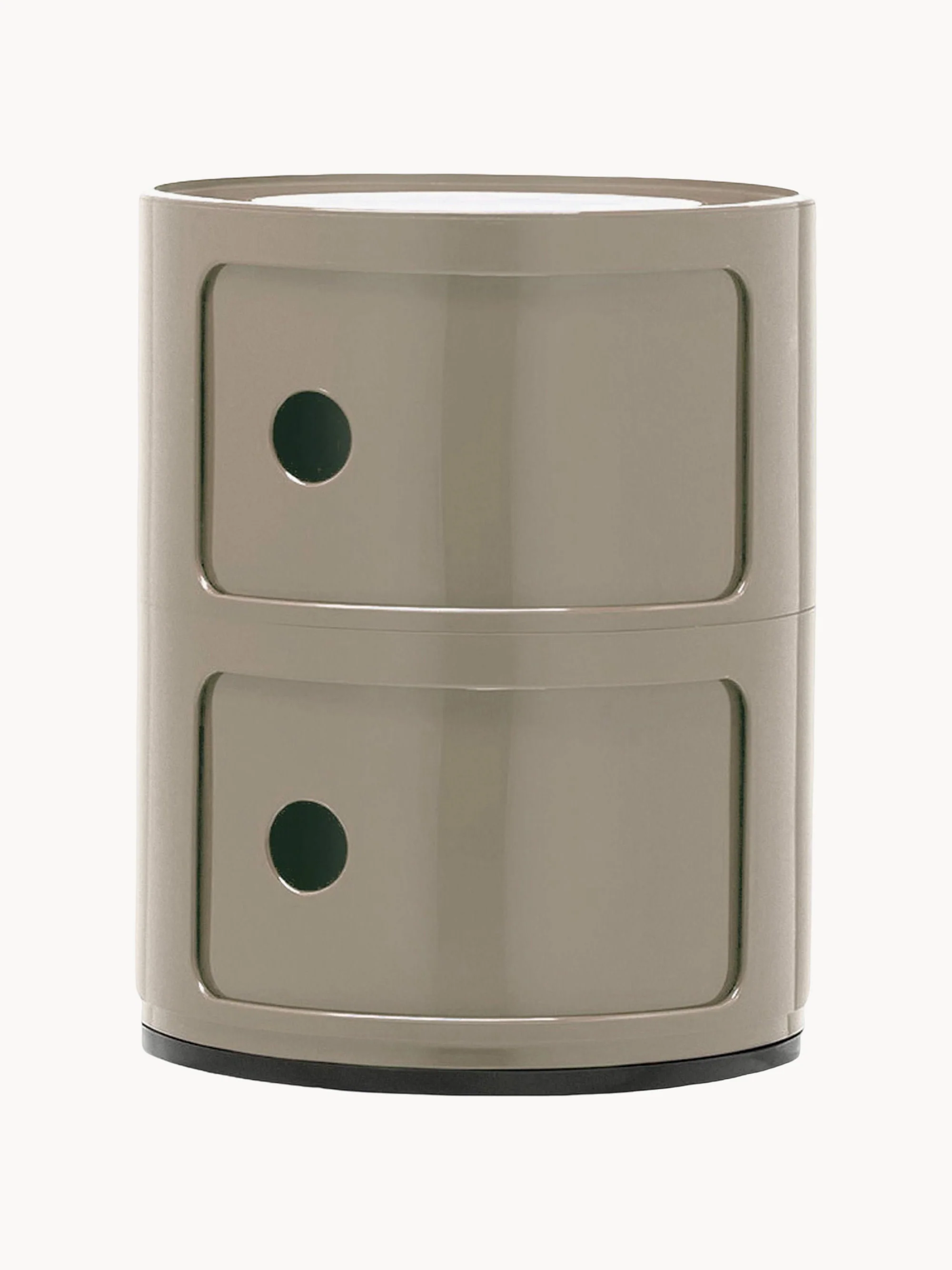 Kartell Modular Container Design, 2 Elements, H 40 cm, Greige, glossy