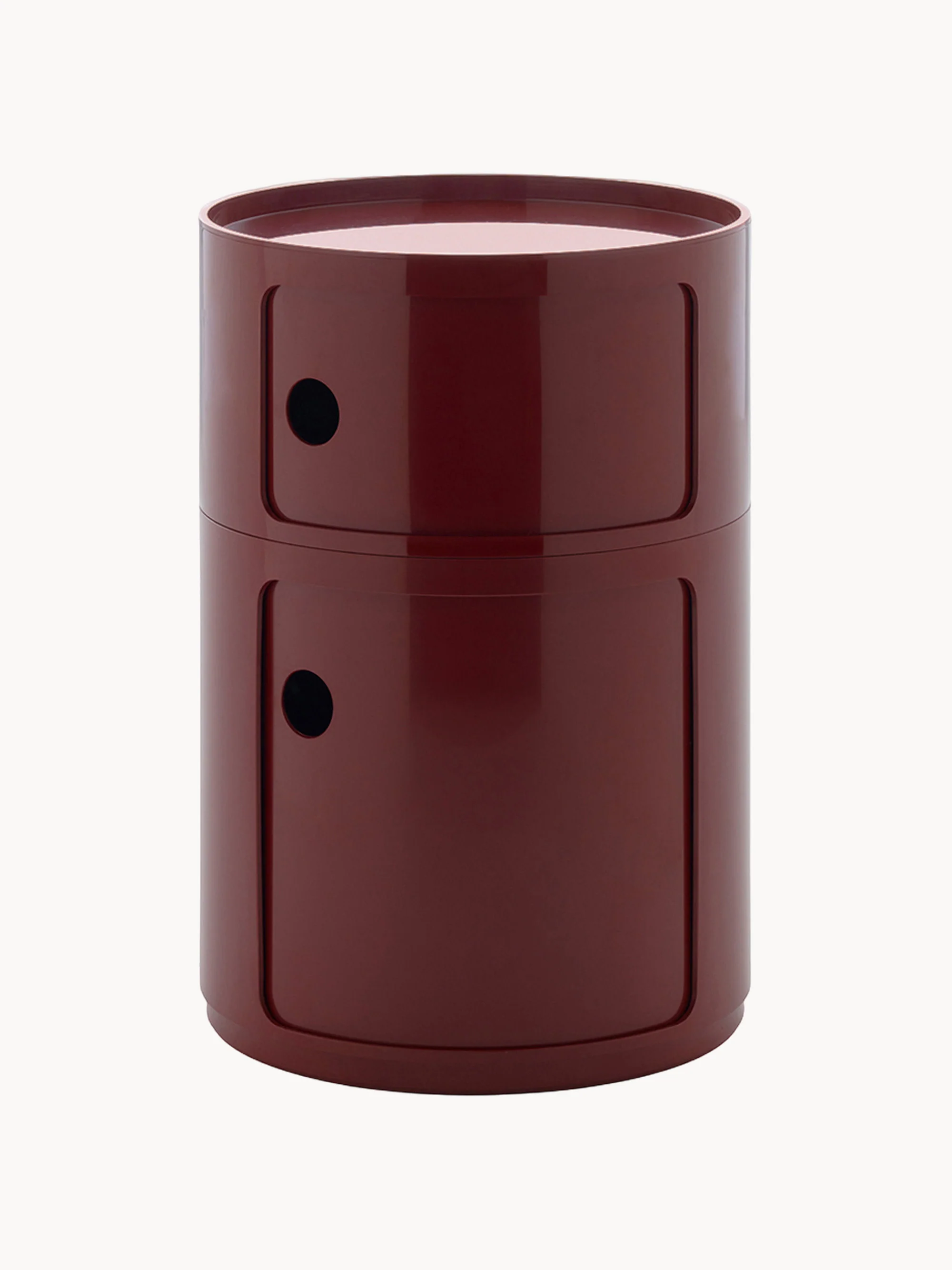 Kartell Modular Container Design, 2 Elements, H 62 cm, Bordeaux, glossy