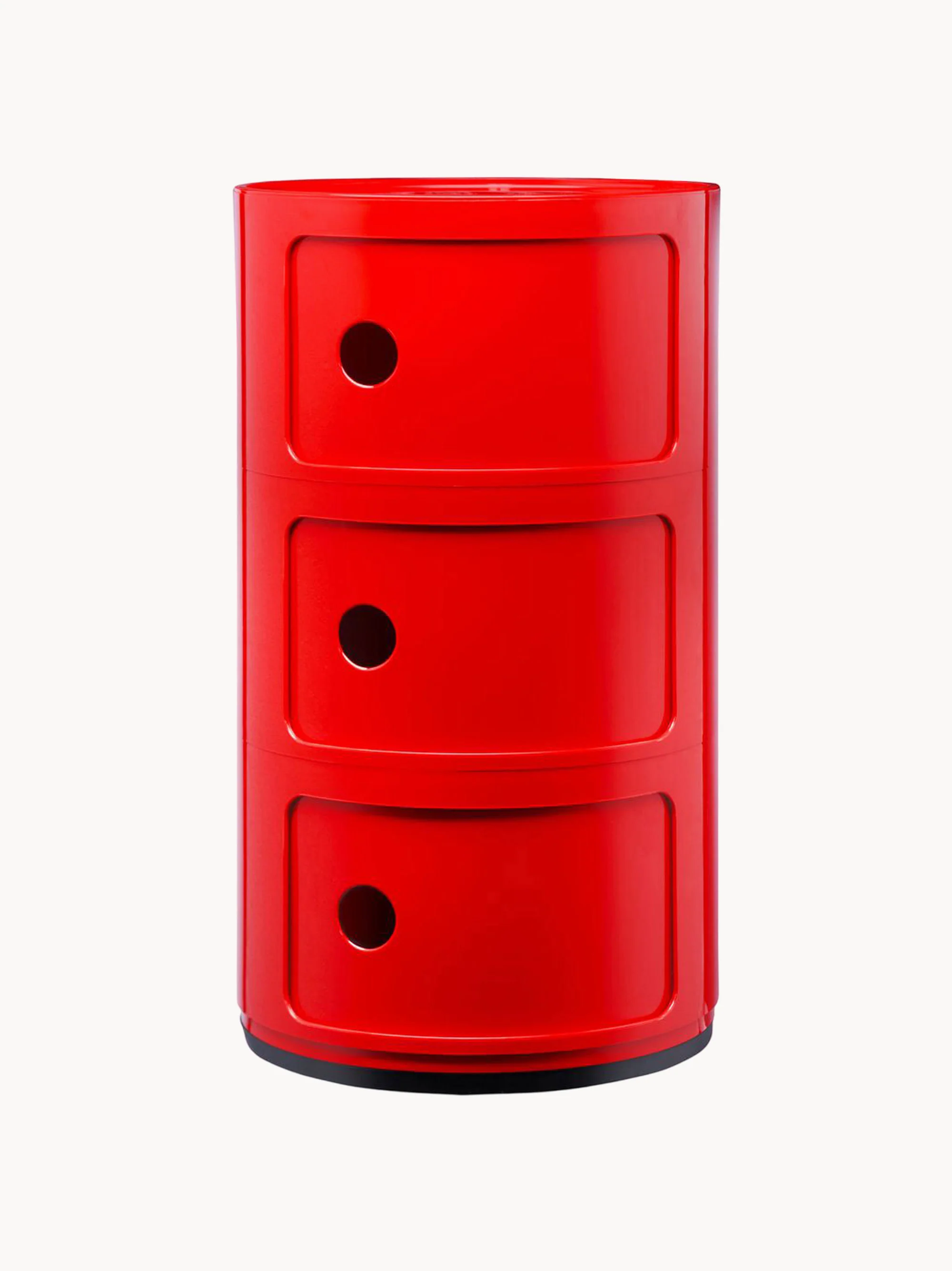 Kartell Modular Container Design, 3 Elements, H 59 cm, Coral red
