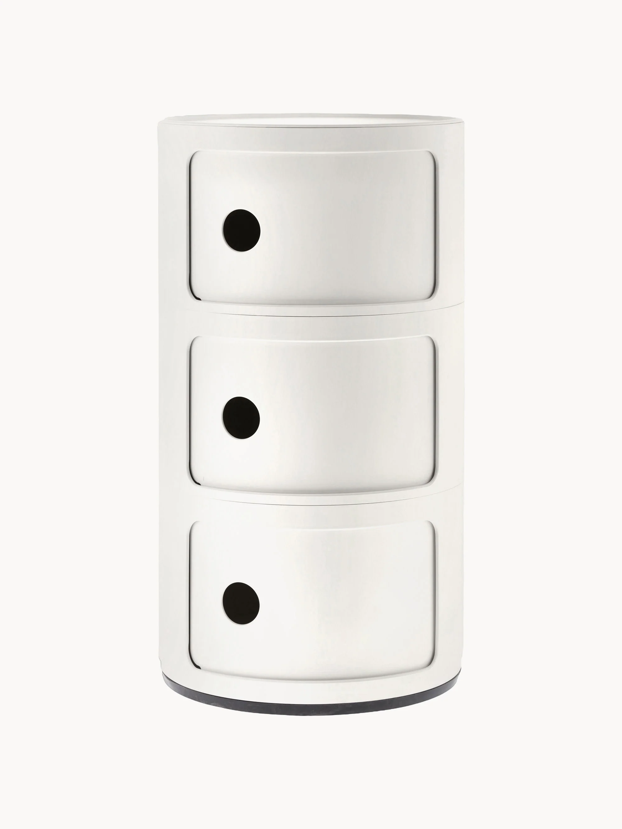 Kartell Modular Container Design, 3 Elements, H 59 cm, Off-white, matte