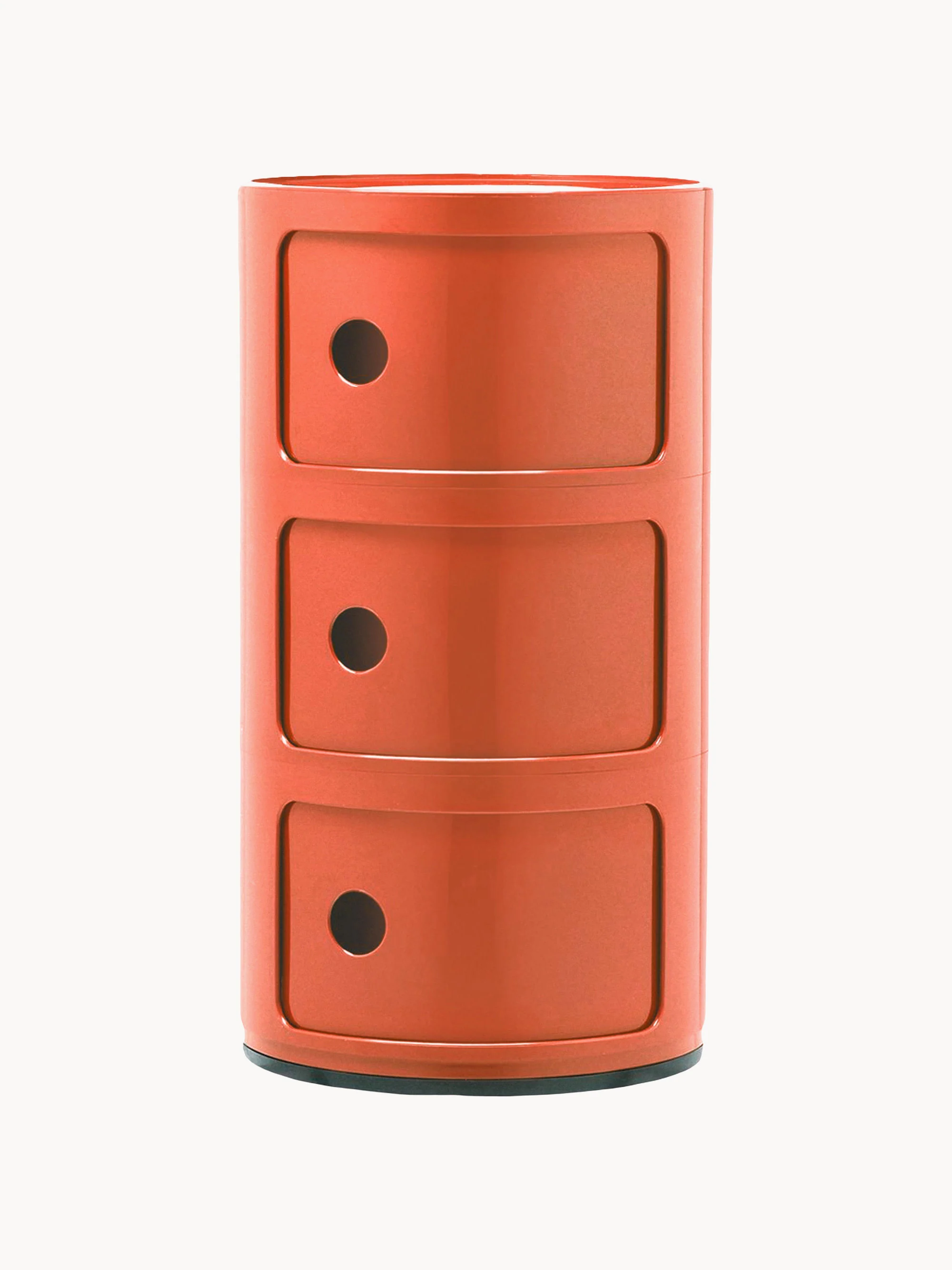 Kartell Modular Container Design, 3 Elements, H 59 cm, Orange, shiny