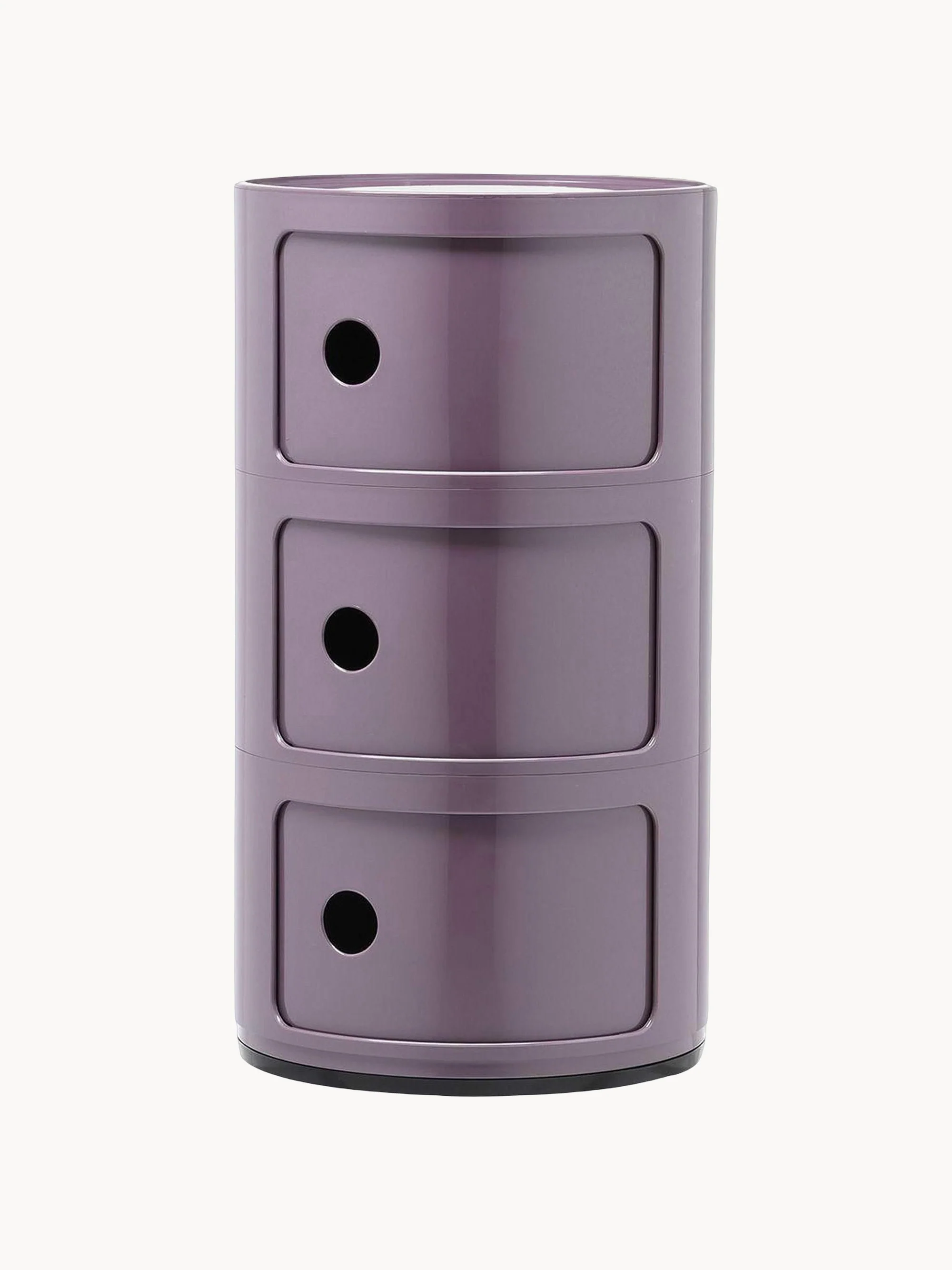 Kartell Modular Container Design, 3 Elements, H 59 cm, Purple, shiny
