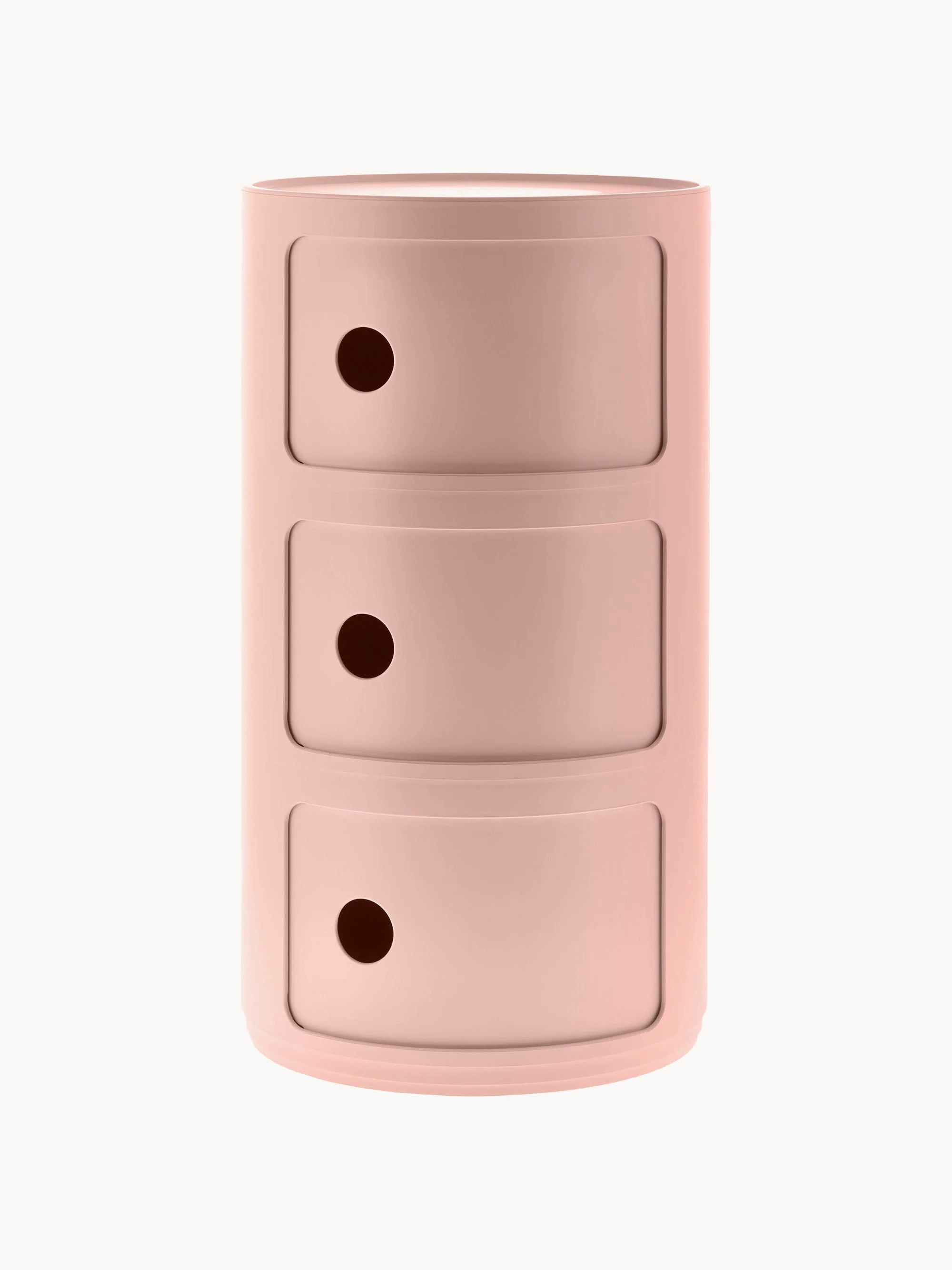 Kartell Modular Container Design, 3 Elements, H 59 cm, Dusty rose, matte