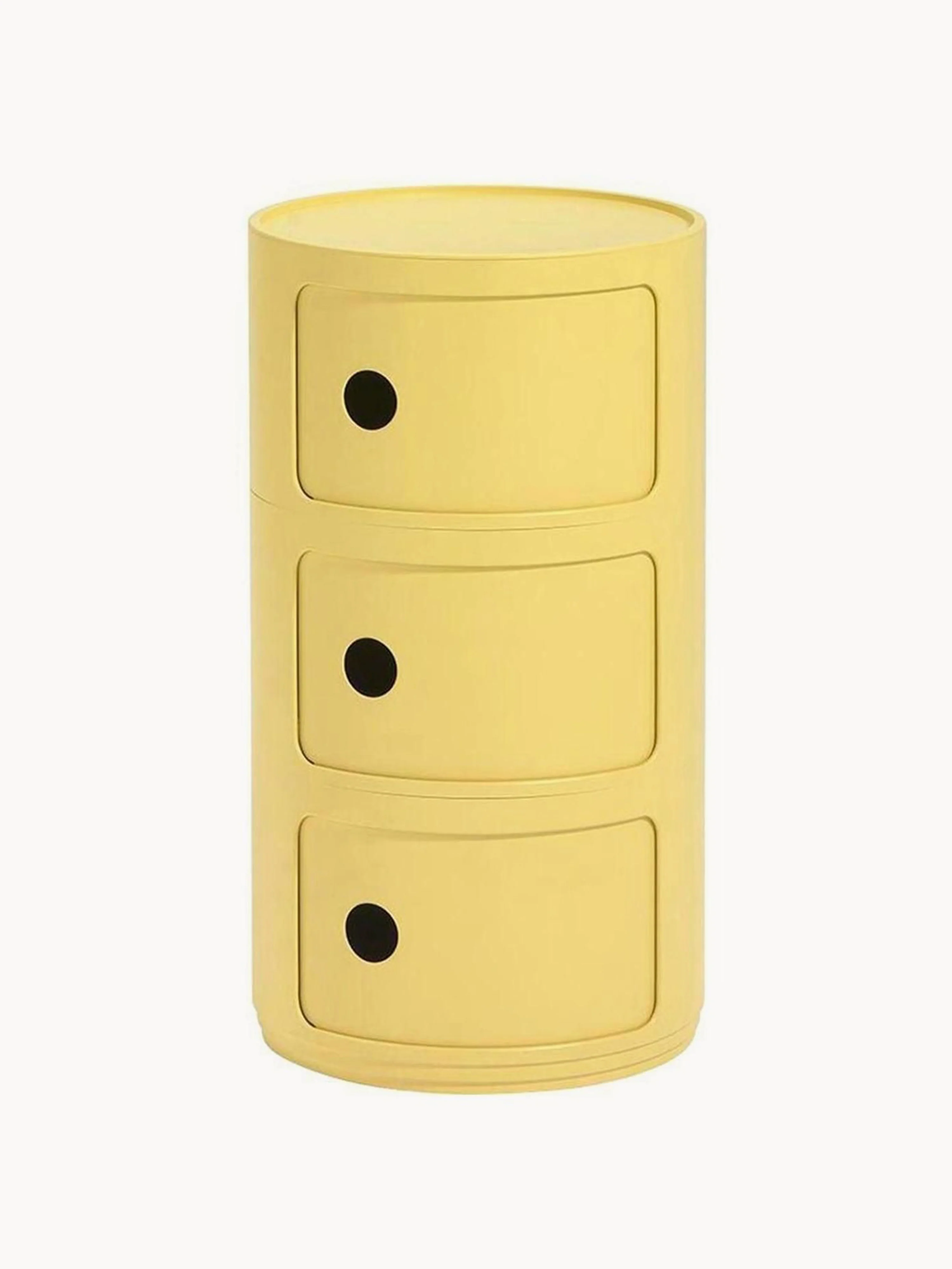 Kartell Modular Container Design, 3 Elements, H 59 cm, Light yellow