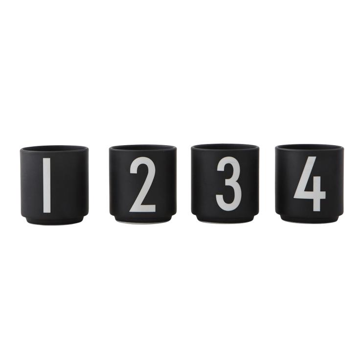 Design Letters Espresso Cups 4 Pack Black