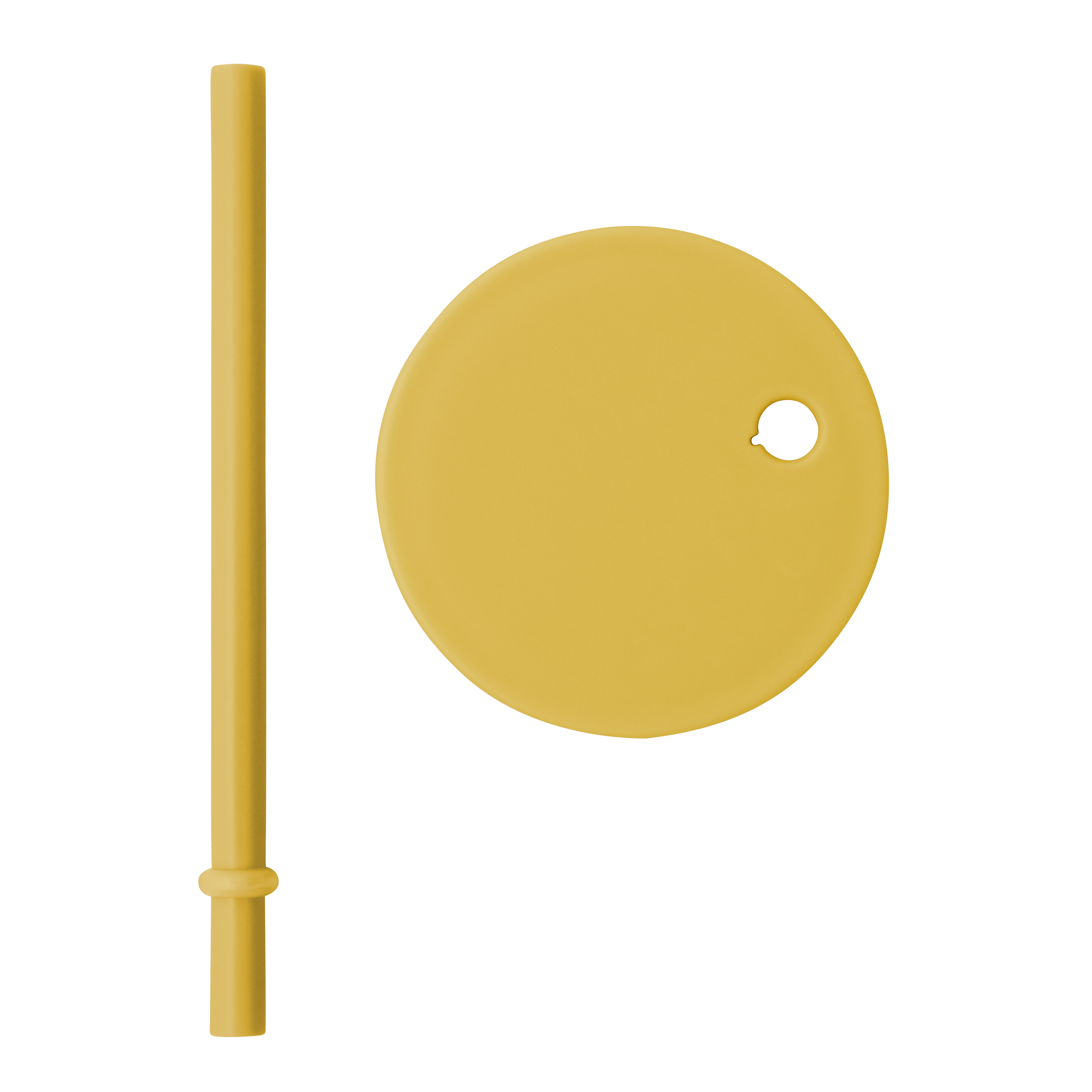 Design Letters straw with lid, Yellow