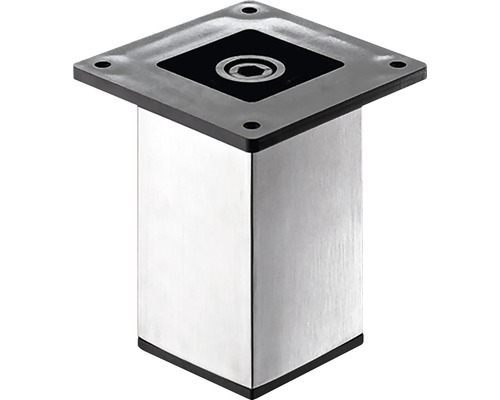 Hettich Design furniture foot Arytano stainless steel finish 50x50x100 mm up to 50 kg