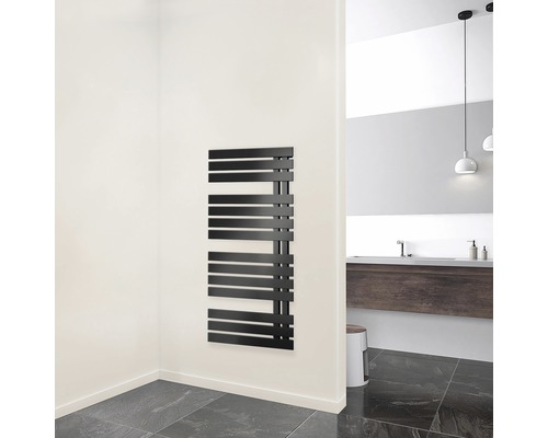 SCHULTE Designer radiator BREDA 1060X500 mm anthracite matt connection at the bottom right