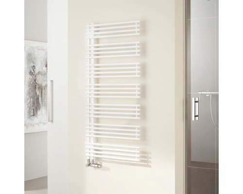 Designer radiator Kermi Diveo 1700 x 600 mm white connection on one side at the bottom left DVN1A1700602LXK