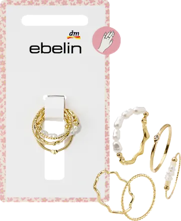 ebelin Gold-look rings, 5 pieces