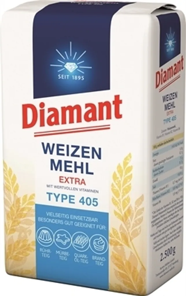 Georg Plange GmbH & Co. KG Diamant Extra Wheat Flour Type 405 (2.50 kg) 2.5 kg