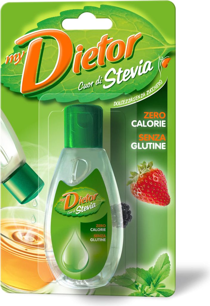 Dietor - MyDietor Heart di Stevia, natural liquid sweetener with stevia extract, 0 kcal, gluten-free - 50 ml blister pack