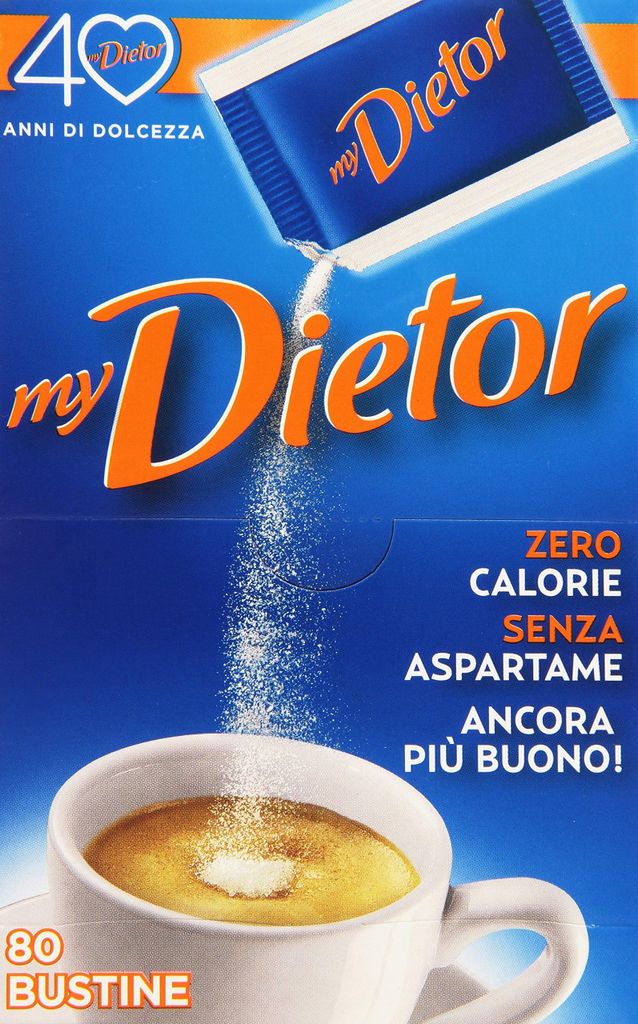 Dietor - Sweetener sachets, zero calories, aspartame-free, 80 x 0.8 g, total: 64 g