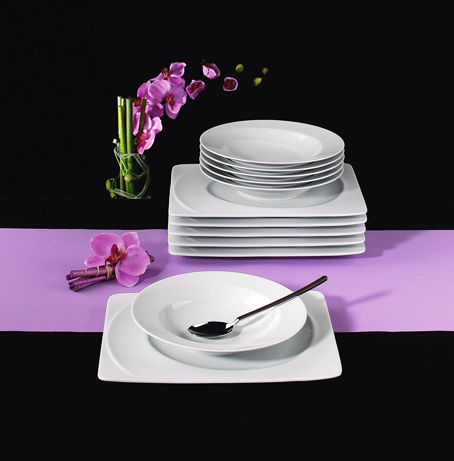 dinner set 12 i paso weiss uni 00003 by Seltmann Weiden