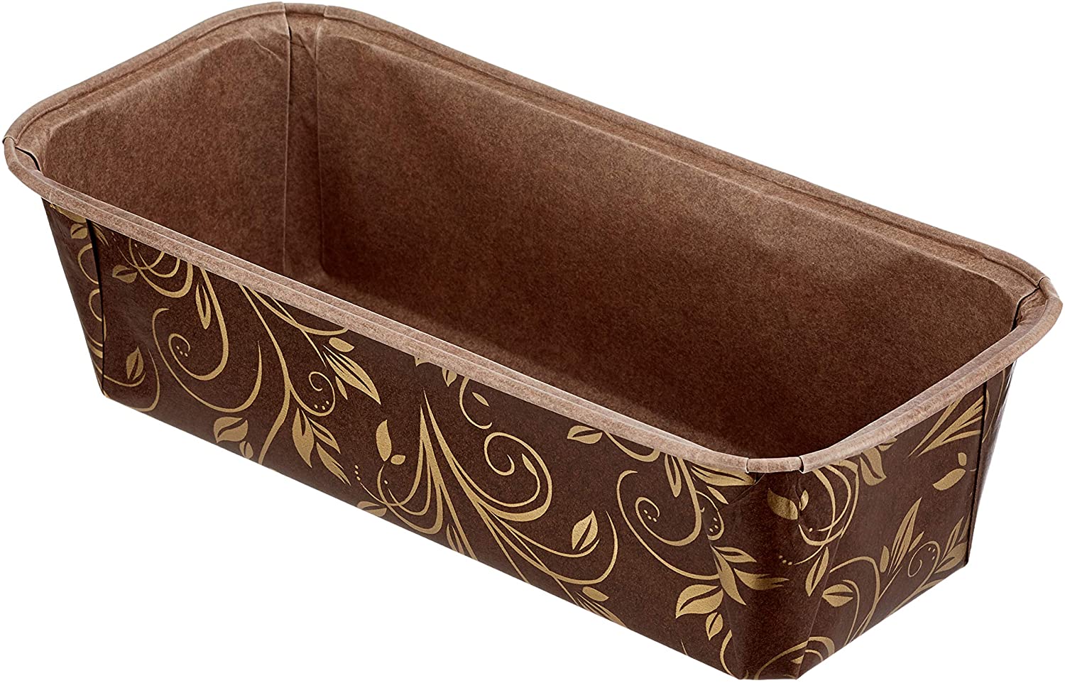 Staedter Disposable Loaf Tin Maxi Paper 6 Piece Set with Recipe Brown/Gold 21.5 x 9 x 6 cm