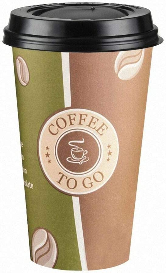 Verpackungsteam Premium Coffee To Go Cups with Lid Cardboard Coated 400 ml Pack of 100