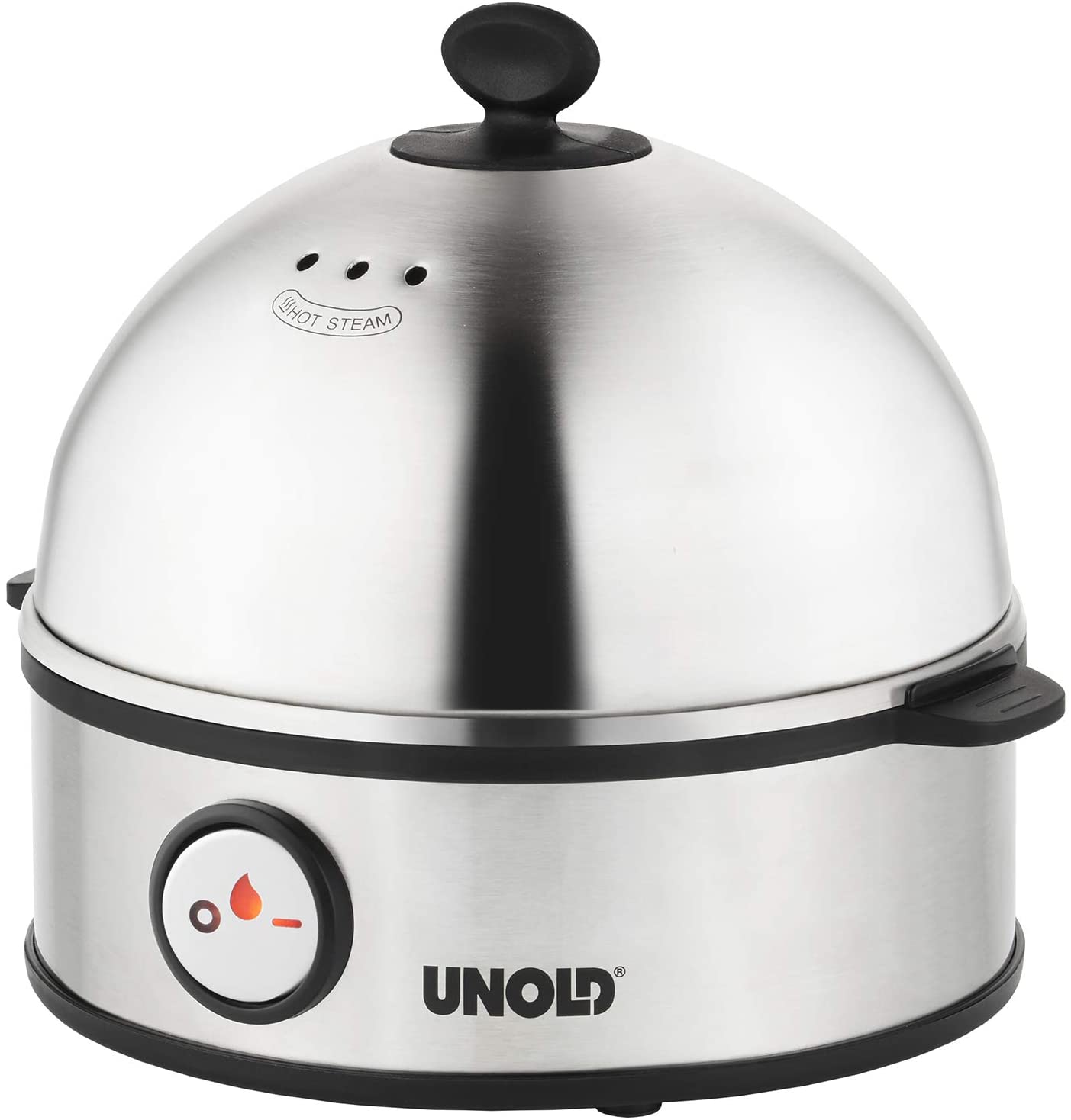 Unold 38626 Stainless Steel Egg Cooker 360 W Handle for 1 to 7 Eggs Cooking Bowl Black