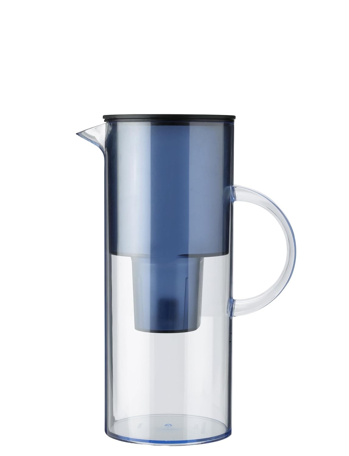 Stelton Store Stelton EM77 Water Filter Jug - Compatible with Stelton Water Filter Cartridges or Brita - Plastic Water Jug in Modern Style - Reduces Chlorine, Limescale - 2 Liters, Blue