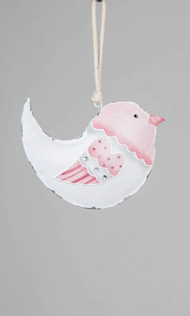 Itrr Hänger, Vogel In Weiss-Rosa, Ca. 12Cm