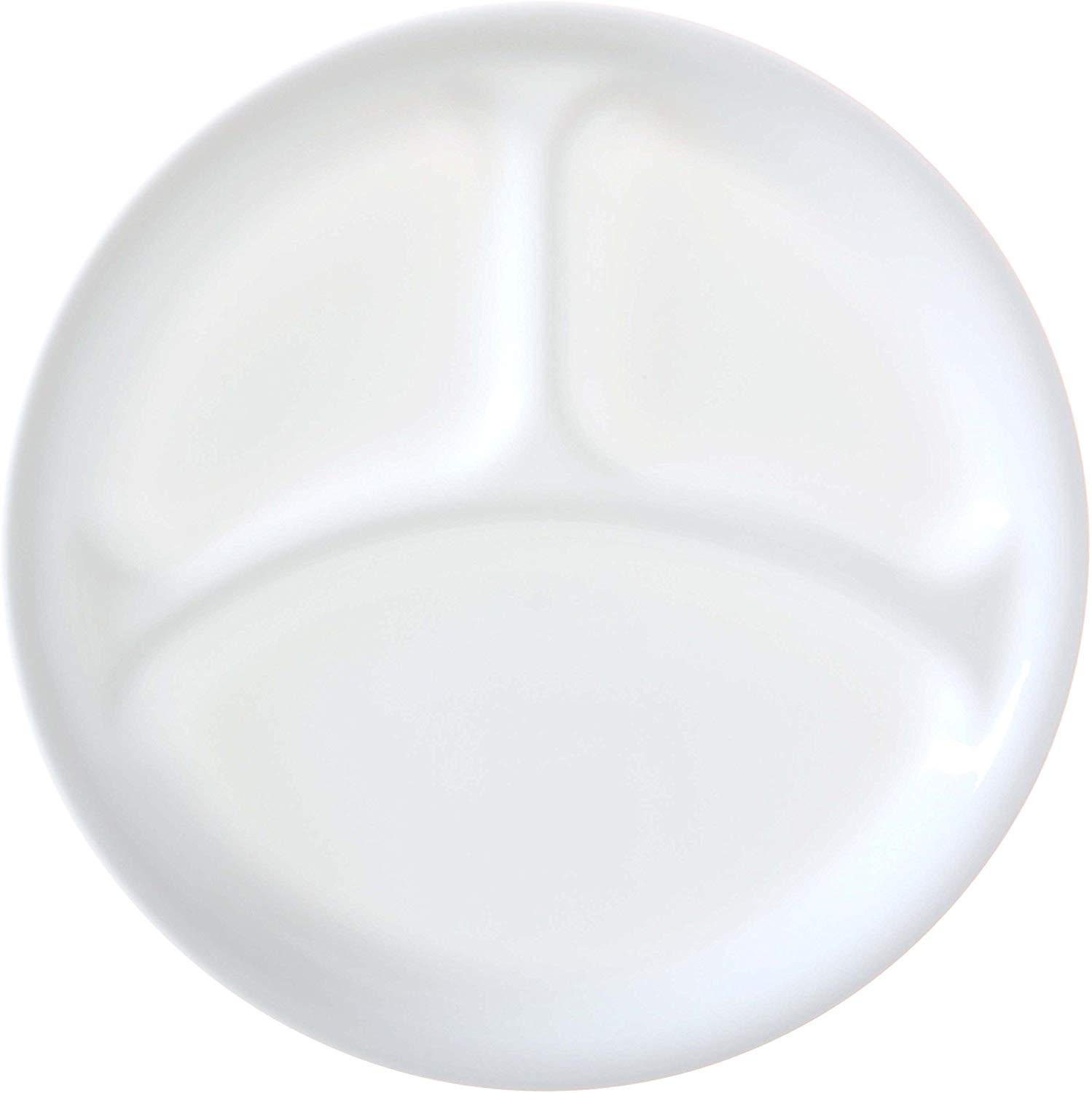 Corelle 26 cm Vitrelle Glass Winter Frost Divided Dinner Plate, Pack of 6, 