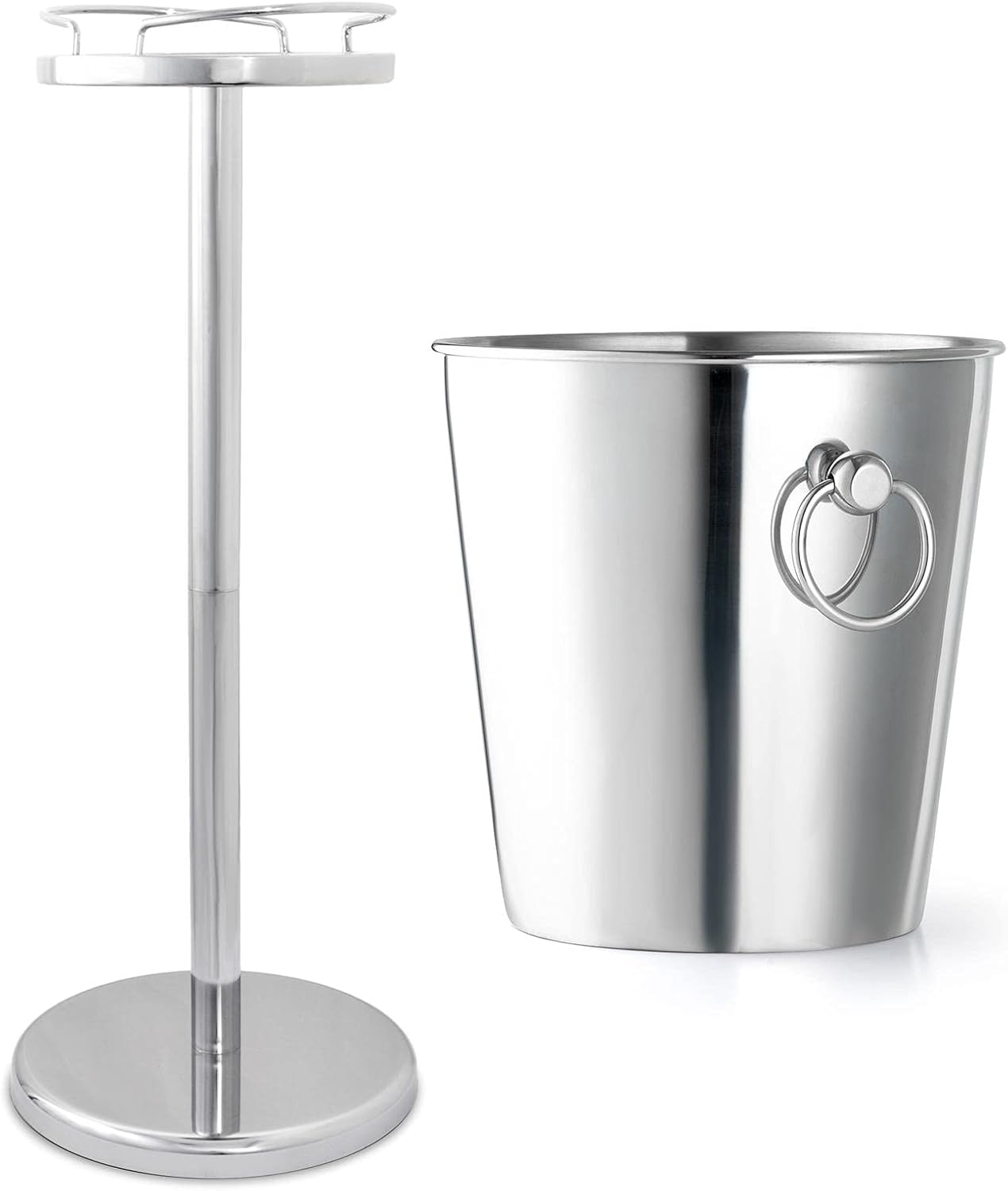Champagne Wine Cooler with Stand Base Approx 90cm High Polished Stainless Steel - Ideal for Celebrations, Weddings, Anniversaries, Parties and New Year\'s Eve Events